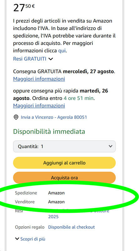 come vedere se un libro è venduto da amazon
